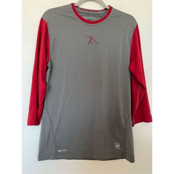 Nike Pro Combat Dri Fit Fitted Baseball Shirt - Picture 1 of 6